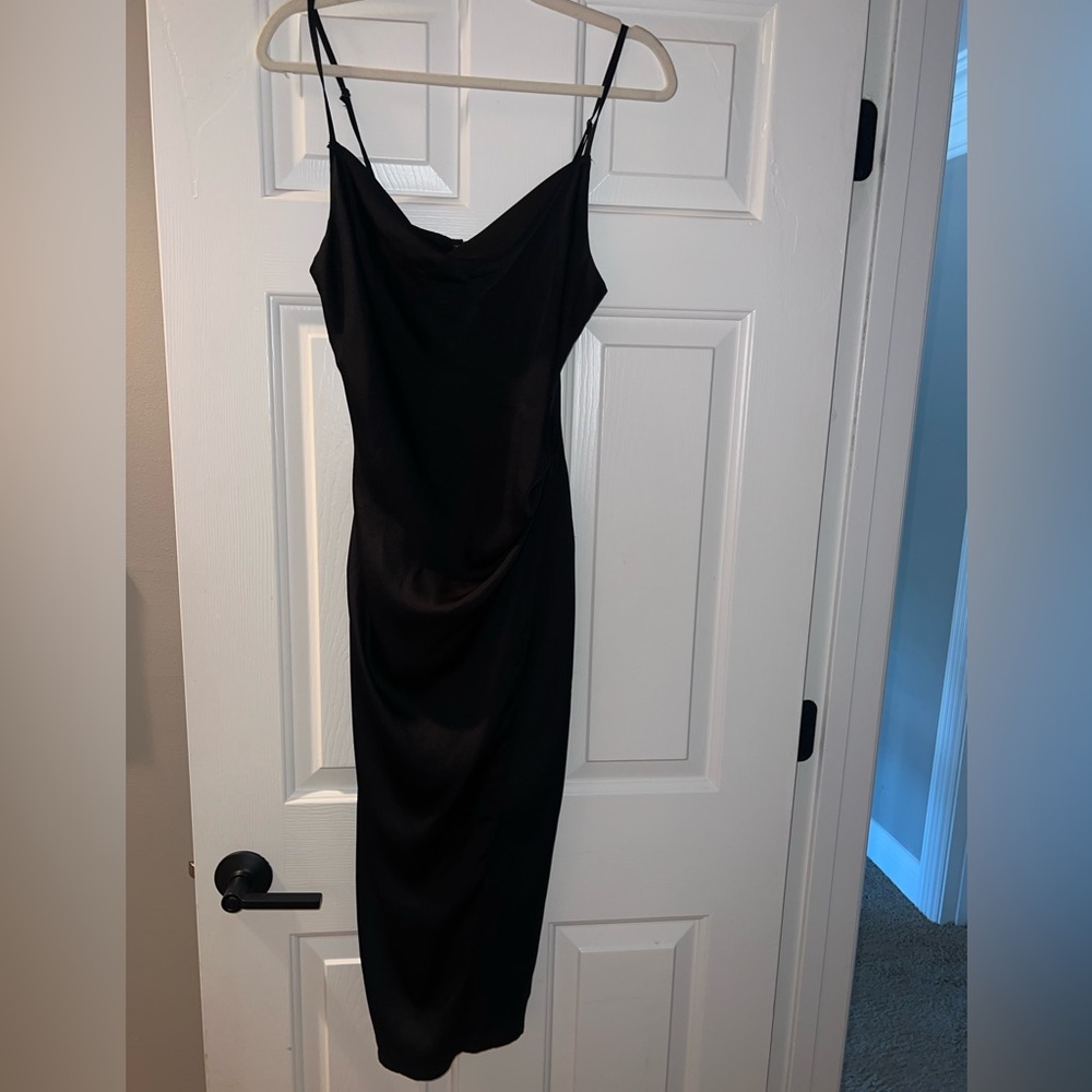 Lulus silk black dress. Size Medium. Lightly worn.